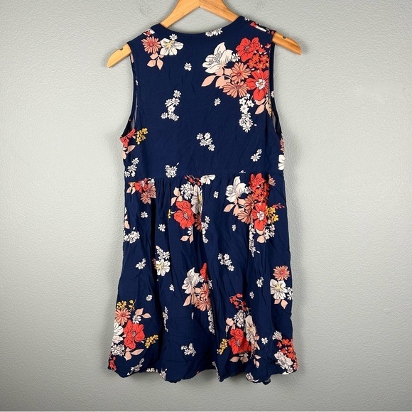 Old Navy Blue and Red Sleeveless Floral Sheath Mini Dress Women's Size M - Picture 2 of 7